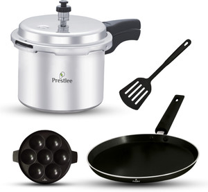Prestlee Aluminium Outer Lid Pressure Cooker 4 PC कुकवेयर सेट