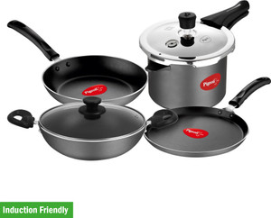 Pigeon Vibrant Induction Bottom Non-Stick Coated Cookware Set Price in India - Buy Pigeon Vi...