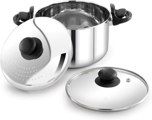 Ginara Stainless Steel Strainer ,Lift & Lock Handle Pasta/Rice -2 Years Warranty कुकवेयर सेट
