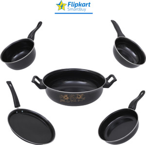 Flipkart SmartBuy Non Stick Cookware Set Kitchen Items Combo Pack of  Pcs Induction Bottom Non-Stick Coated Cookware Set Price in India Buy 