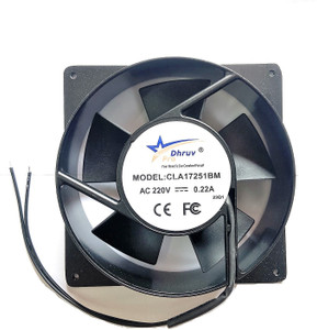 DHRUV-PRO 6-inch Round+Square 17251 220V AC Metal Body or Blade Cooling Exhaust Fan Cooling Fan Cabinet Cooler