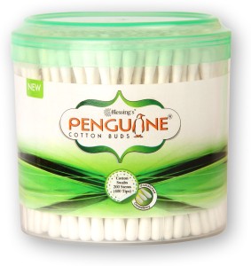 PENGUINE Cotton Ear Buds/Cotton Swabs with Paper Stem (200 Sticks (Pack of 1)