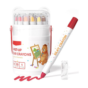 MCFIY 24 PCS Silky Crayons, Twist Gel Crayons, 24 Color Twistable Crayon Bulk