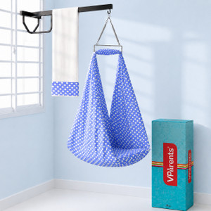 VParents Toddler Baby Swing Cradle with Mosquito Net Spring and metal window cradle hanger