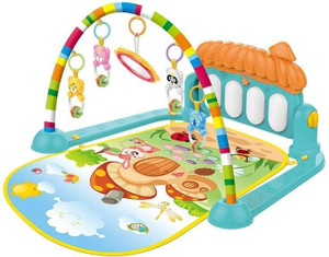 xelix baby piano with Hanging Rattles Lights & Musical Keyboard Mat