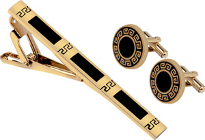 EXOTICA Fashions Brass Cufflink & Tie Pin Set