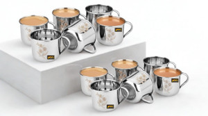 YM Stainless Pack of 12 Stainless Steel Royal Premium Tea & Coffee Cup 140ml