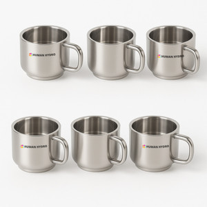 Human Hydro Pack of 6 Stainless Steel Prime Tea Cups | 6-Piece Premium Large Cups