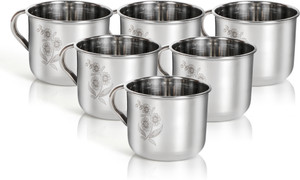 Q4S Premium tea cups set Cup For Tea Coffee , Hot drinks of 140 ml Floral Design स्टेनलेस स्टील
