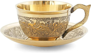 The Healing Store Pack of 2 Brass brass cup and soucer set