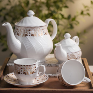 UPC Pack of 15 Ceramic Tea Set With Kettle - Image 6