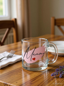 V Kraft Pack of 2 Glass "MUMMY AND DADDY" Unique Transparent Glass Mug Gift for mom dad, anniversary