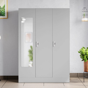 Godrej Interio Slimline 3 Door with Locker and Star Design Mirror Metal Almirah