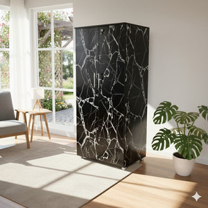 AYAT WOOD DESINGS wooden almirah black Engineered Wood Almirah