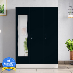 Godrej Interio Slimline 3 Door with Locker and Curvilinear Mirror Metal Almirah
