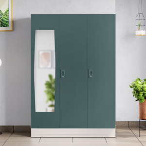 Interio by Godrej Slimline 3 Door with Locker, Drawer and Mirror Metal Almirah