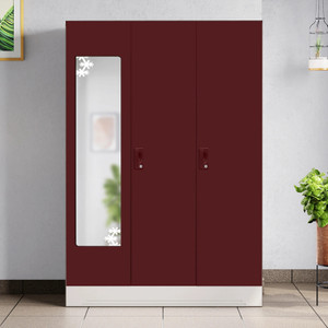 Godrej Interio Slimline 3 Door with Locker and Star Design Mirror Metal Almirah