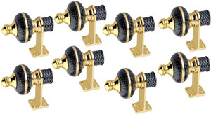 GROWNIX Black, Gold Rod Rail Bracket, Curtain Hooks, Curtain Knobs, Curtain Rods Metal