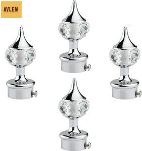 AVLEN Silver Rod Rail Bracket, Curtain Knobs, Tassels, Curtain Rods Metal