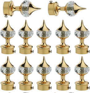 Salveen Gold Curtain Rods, Rod Rail Bracket, Curtain Knobs Metal