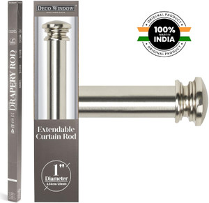 Deco Window Silver Curtain Rods Metal
