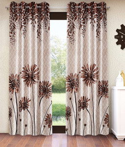 Home Sizzler 213 cm (7 ft) Polyester Semi Transparent Door Curtain (Pack Of 2)