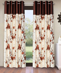 Fashion String 153 cm (5 ft) Polyester Semi Transparent Window Curtain (Pack Of 2)