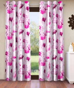 Home Sizzler 213 cm (7 ft) Polyester Semi Transparent Door Curtain (Pack Of 2)