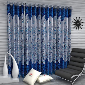 Home Sizzler 214 cm (7 ft) Polyester Semi Transparent Door Curtain (Pack Of 4)