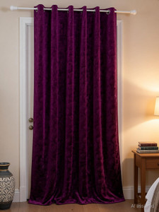 Stackers 213 cm (7 ft) Door Velvet Semi Transparent Curtain Single Curtain