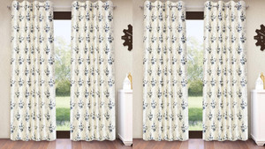 Home Sizzler 153 cm (5 ft) Window Polyester Semi Transparent Curtain (Pack Of 4)