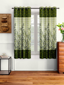 Cortina 150 cm (5 ft) Window Polyester Semi Transparent Curtain (Pack Of 2)