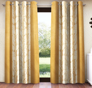 Home Sizzler 213 cm (7 ft) Door Polyester Semi Transparent Curtain (Pack Of 2)