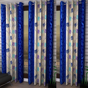 India Furnish 213 cm (7 ft) Door Polyester Room Darkening Curtain (Pack Of 3)