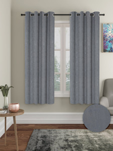 Cortina 150 cm (5 ft) Window Polyester Blackout Curtain (Pack Of 2)