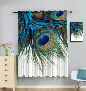 Newturn 155 cm (5 ft) Polyester Room Darkening Window Curtain Single Curtain