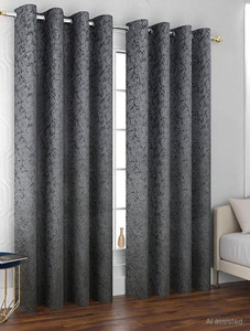 Kraftiq Homes 274 cm (9 ft) Long Door Velvet Room Darkening Curtain (Pack Of 2)