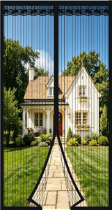 CY SaLes 210 cm (7 ft) Long Door Polyester Semi Transparent Curtain Single Curtain