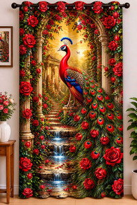 jagrit export 215 cm (7 ft) Door Polyester Semi Transparent Curtain Single Curtain