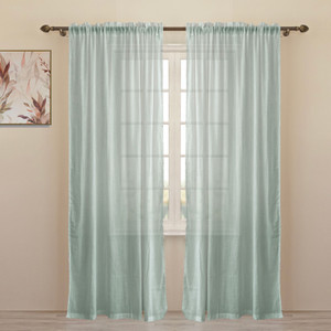 HOMEMONDE 152.4 cm (5 ft) Window Cotton Transparent Curtain (Pack Of 2)