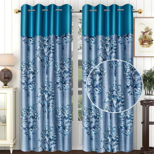 DARSHANAM WORLD 214 cm (7 ft) Door Polyester Semi Transparent Curtain (Pack Of 2)