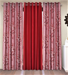 Fashion String 213 cm (7 ft) Polyester Semi Transparent Door Curtain (Pack Of 3)