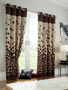 Home Sizzler 213 cm (7 ft) Door Polyester Semi Transparent Curtain (Pack Of 2)
