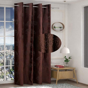 Home Stylish 213 cm (7 ft) Door Polyester Room Darkening Curtain Single Curtain