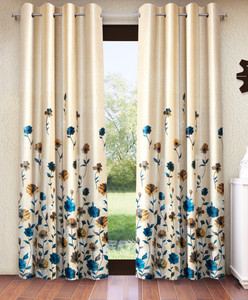 Home Sizzler 153 cm (5 ft) Window Polyester Semi Transparent Curtain (Pack Of 2)