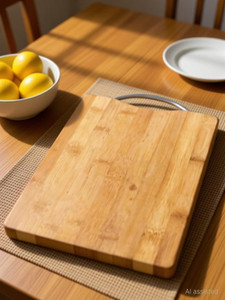 Shopeleven Premium Quality Cutting/Chopping Board with Handle Size:- (34*24) Wooden Cutting Board Wooden Cutting BoardWC20 (Brown Pack of 1) Bamboo Cutting Board