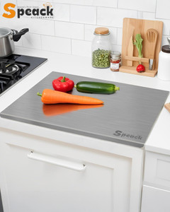 SPEACK Medium Countertop Chopping for Kitchen, Fruit and Vegetable Stainless Steel Cutting Board