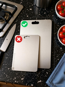 Btop Sale Only medium plus size Vegetable Chopper, Meats, Fruit Cutter Metal Board Stainless Steel Cutting Board