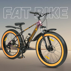 VESCO Stag 26T- 21 Gears Fat Tyre Cycle for Men Women 15+, Disc Brakes With Suspension 26 T (inch) Fat Tyre Cycle