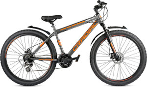 CRADIAC SQUAD 21 SPEED GREY ORANGE | DUAL DISC | FULLY FITTED 29 T (inch) Mountain Cycle
